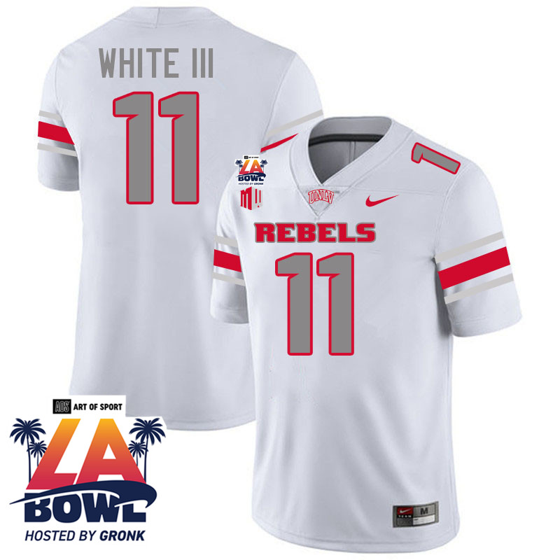 Ricky White III LA Bowl Jersey,UNLV Rebels 2024 LA Bowl Jersey-White